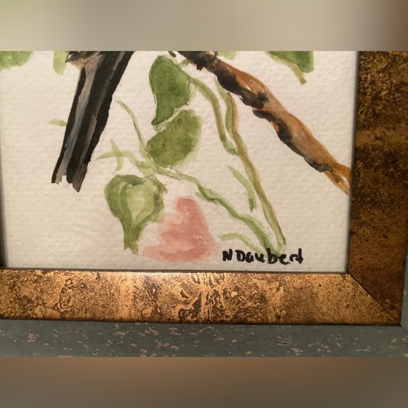 Bird Print Framed Darling Signed N Daubert - Picture 4 of 6